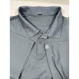 Lululemon Shirt Men L Gray Pique Polo Golf Work Athleisure Business Casual